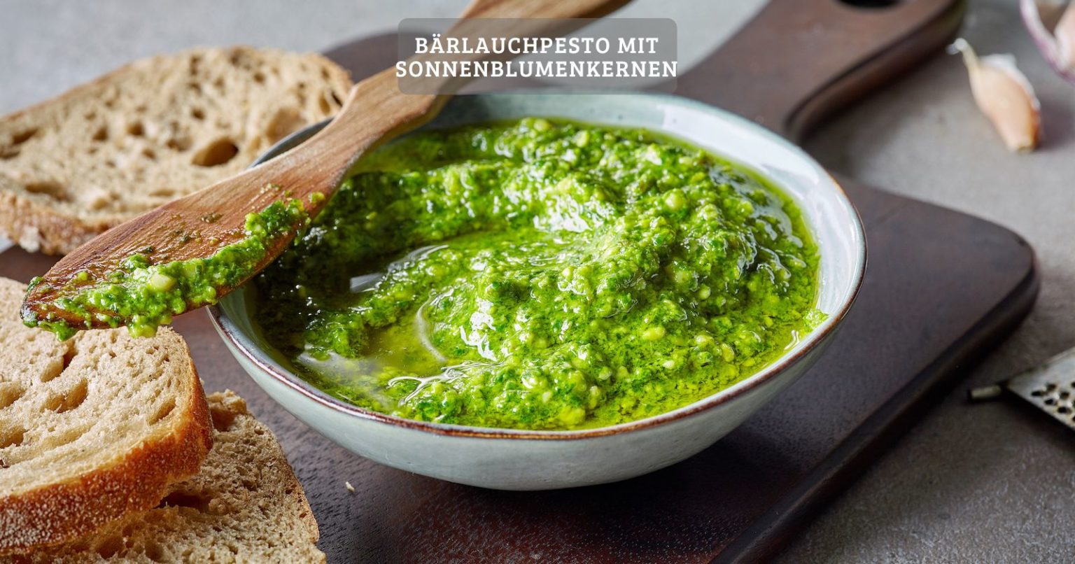 Bärlauchpesto mit Sonnenblumenkernen – ein grüner Traum