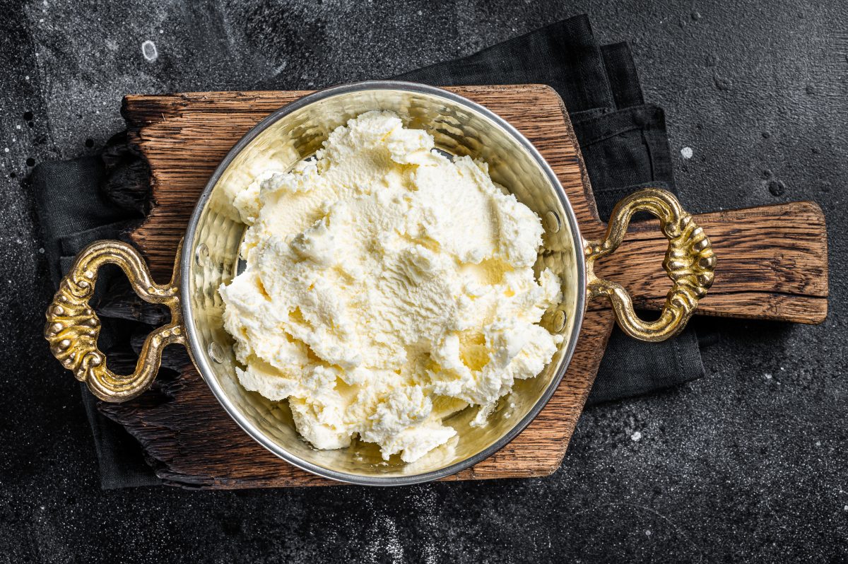 Kaymak clotted cream butter cream in a rustic pan 2021 12 09 08 24 57 utc
