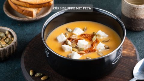 Kürbissuppe mit Feta