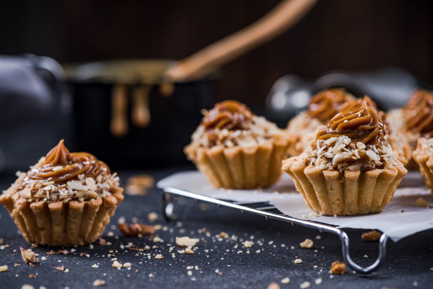 Small cupcakes with toffee caramel and walnuts 2021 08 26 16 37 32 utc scaled